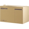 Braune Archivbox mit offenen Seiten und Beschriftungsfeld, passend zum ELBA tric system.