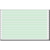 Weißes Computerpapier mit grünen Linien und Lochung, geeignet für den Druck.