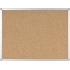 Pinnwand mit Korkoberfläche und Aluminiumrahmen, Maße 60 x 45 cm.
