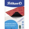 Schwarz-rot gemustertes Kohlepapier in A4-Größe, verpackt in einer farbigen Hülle.