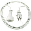 Verlängerungskabel mit Schutzkontakt-Stecker und -Kupplung in Weiß, 3 m lang.
