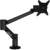 Dataflex Monitorschwenkarm Viewlite plus 1 Arm in Schwarz, seitliche Ansicht mit Halterung.