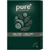 Schachtel mit Pure Tee Selection Earl Grey, dekoriert mit Pflanzenmotiven und Früchten.