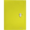 Gelbe, blickdichte Dokumentenmappe aus 100 % recycelbarem Material mit Verschluss.