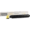 Gelber Kyocera Toner TK-8555Y neben einer Verpackung in Produktabbildung.