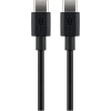 Schwarzes USB-C-Kabel mit einem USB-C-Stecker an jedem Ende für Synchronisation und Laden.