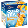 Verpackung des Meßmer Cold Tea mit Geschmacksrichtung Passionsfrucht-Mango in einer Box.