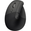 Ergonomische linkshändige vertikale PC-Maus mit strukturiertem Griff und leisen Tasten.