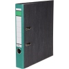 Grüner Ordner mit Wolkenmarmor-Design, 50 mm, mit Schlitzen für Stabilität und Rückenschild.