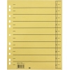 Gelbes Trennblatt mit Organisationsdruck und nummerierten Feldern für einfaches Ausschneiden.