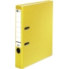 Gelber Ordner aus strapazierfähigem, abwischbarem Kraftpapier mit zwei Mechaniken für DIN A4.