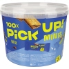 Eimer mit 100 Mini-Schokoriegeln der Marke PiCK UP! in verschiedenen Geschmacksrichtungen.