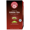 Teekanne Premium Green Tea in roter Verpackung mit 20 Teebeuteln und einer Teekanne-Abbildung.