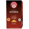 Rot-weiße Verpackung mit Früchten und der Aufschrift "Premium Rooibos", 20 Teebeutel enthalten.