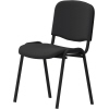 Schwarzer Besucherstuhl mit gepolsterter Sitz- und Rückenfläche auf einem stabilen Gestell.