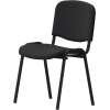 Schwarzer Besucherstuhl ISO mit gepolsterter Sitz- und Rückenfläche in Seitenansicht.