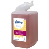 Kunststoffbehälter mit Schaumseife in rosa Farbe und Pumpspender.