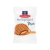 Mini-Stroopwafel in Verpackung mit Karamellfüllung und Waffelmuster.