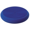 Blaues, rundes Sitzkissen mit einer Seite aus Senso-Noppen und einer glatten Oberfläche.