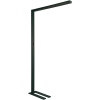 Schwarze Stehleuchte mit schmalem Design und seitlicher Touchpanel-Bedienung.