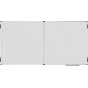 Klapptafel mit zwei doppelten Schreibflächen und verschließbaren Seitenflügeln in neutralem Design.