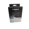 Saeco Aqua Clean Filterkartusche in Verpackung mit Wassersymbol und Hinweis auf kalkfreies Wasser.