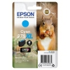Epson Tintenpatrone 378XL in cyan auf einer Blisterverpackung mit Eichhörnchen im Hintergrund.