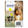 Gelbe Epson Tintenpatrone 378XL in Verpackung mit Eichhörnchen im Hintergrund.