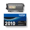 Schwarzer Toner Brother TN-2010 mit Verpackung und Anweisungen in einer Produktabbildung.