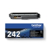 Schwarzer Toner TN-242BK von Brother in Verpackung und Tonereinheit.