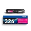 Magenta Tonerkartusche Brother TN-326M mit Verpackung in rot-blauer Farbgestaltung.