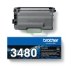 Schwarzer Brother Toner TN-3480 mit Verpackung auf weißem Hintergrund.