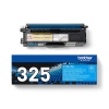 Cyanfarbener Toner TN-325C in Verpackung und offener Kartonansicht.