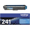 Cyanfarbener Toner Brother TN-241C mit Verpackung und sichtbarem Produkthandling.