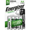 Energizer Akku Recharge Power Plus AA im 4er-Pack mit einer grauen Verpackung.