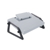 Fußstütze mit rutschfester Trittfläche und Aussparung für Fußschalter in hellgrau.