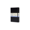 Schwarzes Hardcover-Skizzenbuch mit Banderole und Gummibandverschluss.
