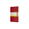 Scharlachrotes Moleskine Notizbuch Classic Softcover mit kariertem Papier und Banderole.
