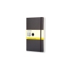Schwarzes Moleskine Notizbuch Classic Softcover Pocket mit kariertem Papier und gelber Banderole.