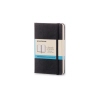 Schwarzes Moleskine Notizbuch Classic Hardcover Pocket mit punktkarierten Seiten und Banderole.