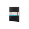 Schwarzes Moleskine Notizbuch Classic Softcover XL mit punktiertem Papier und Papierbanderole.