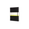 Schwarzes Moleskine Notizbuch Classic Hardcover XL, blanko mit Papierbanderole.