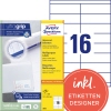 Bild der Verpackung von Avery Zweckform Universaletiketten im Format 105 x 33,8 mm.