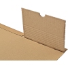 Versandkarton in offener Position zur Demonstration der Wickelverpackung.