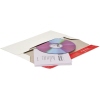CD/DVD Versandtasche mit CD-ROM und Brief im Inneren, ohne Fenster.