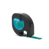 Grüne DYMO® LetraTag® Schriftbandkassette 12 mm x 4 m aus recyceltem Kunststoff.