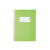 Hellgrüner Heftschoner für DIN A5 mit beschreibbarem Etikett auf der Vorderseite.