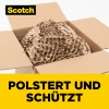 Schutzumwicklung aus Papierrecycling-Material in einem geöffneten Karton.