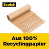 Polsterfolie aus Papier in einer Rolle, die aus 100% Recyclingpapier besteht.