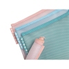 Fünf transparente Kleinkrambeutel in Pastellfarben mit Reißverschluss in der oberen Ecke.